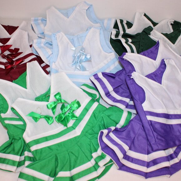 Cheerleader Outfits for 18 Inch Dolls 10 Knit Various Colors - Picture 1 of 6